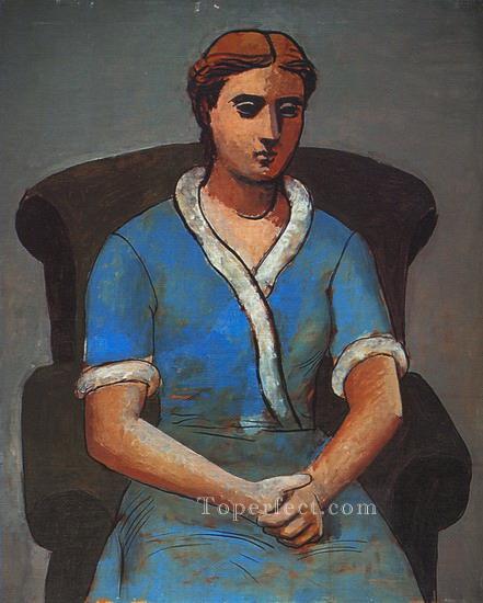 Femme dans un fauteuil Olga 1922 Cubism Oil Paintings